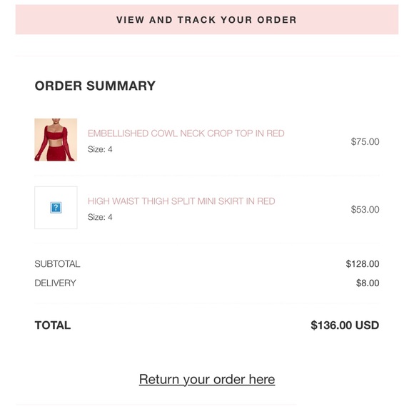 red oh polly two piece, only worn once. it’s a US size 4 - Picture 7 of 7